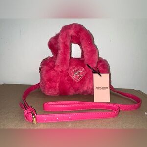 Juicy Couture Lets Get Cozy Roll Bag Pink Flash Soft Crossbody New With Tags